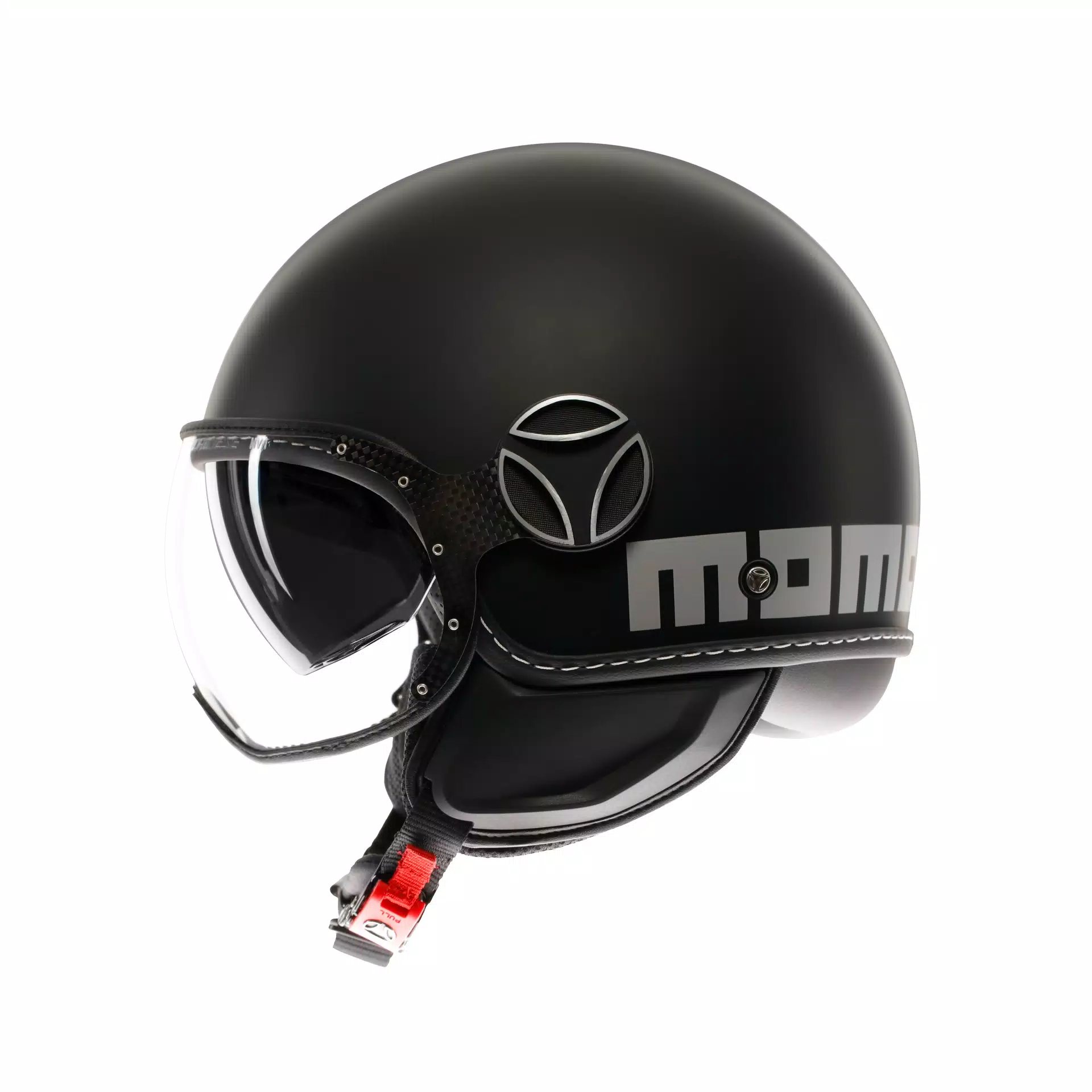 casco Momodesign  Jet con doppia visiera MOMODESIGN MOMODESIGN FGTR EVO NERO OPACO / ARGENTO - CASCO JET CON DOPPIA VISIERA E2206