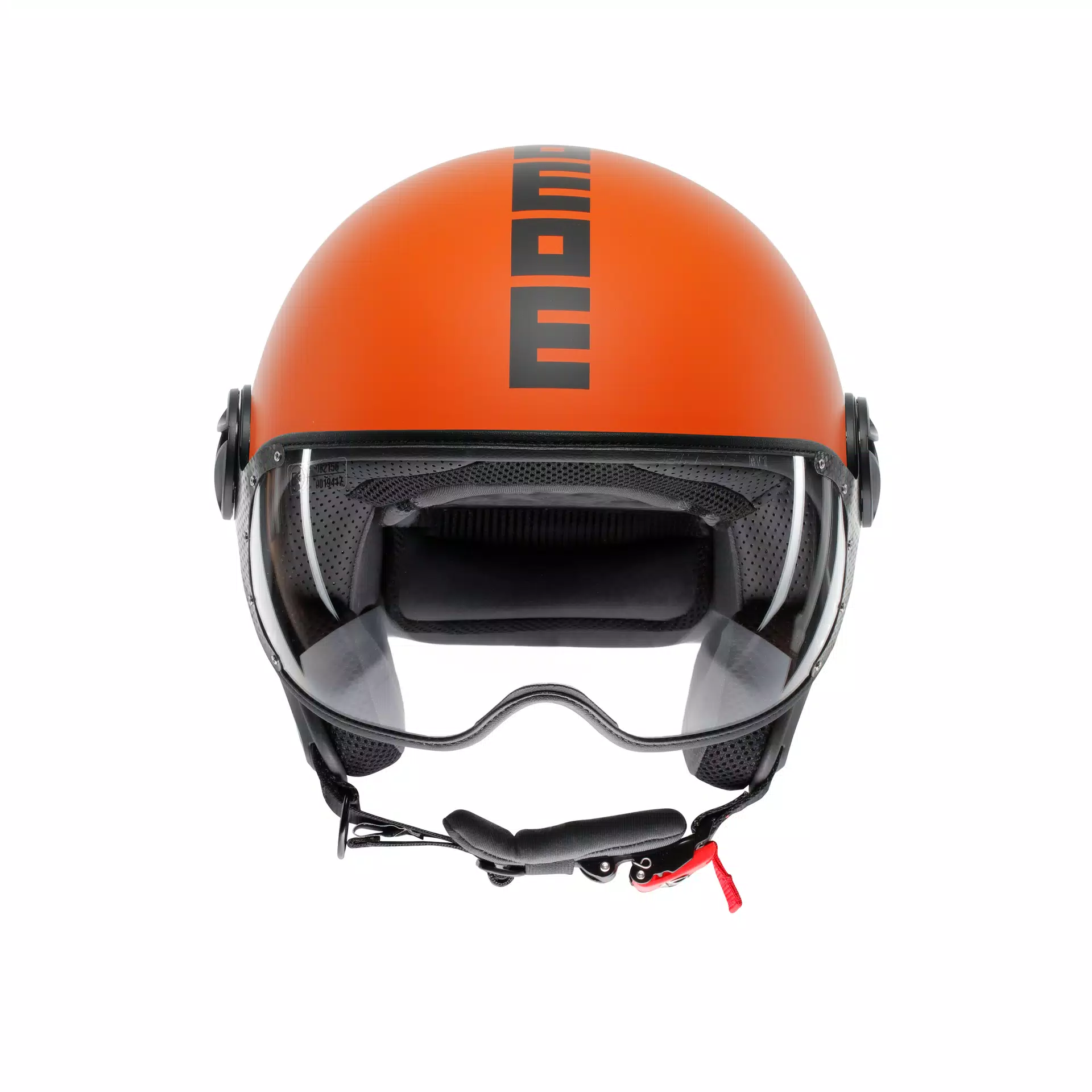 casco Momodesign MOMODESIGN CLASSIC ARANCIONE OPACO / NERO - CASCO JET CON VISIERA E2206