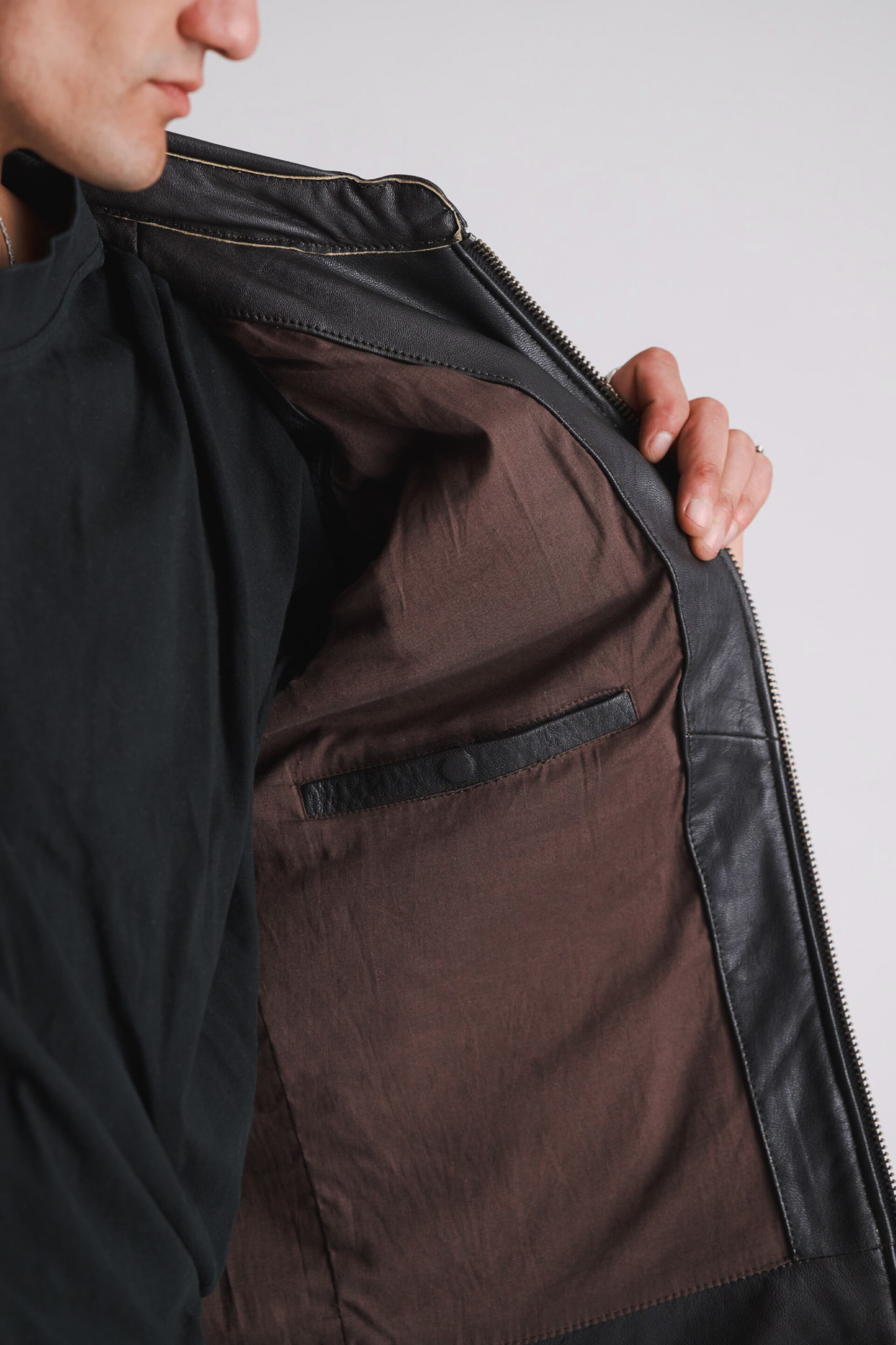 Giubbotto  uomo in pelle con protezioni Modeka Jacket Phinix Urban Leather Jacket