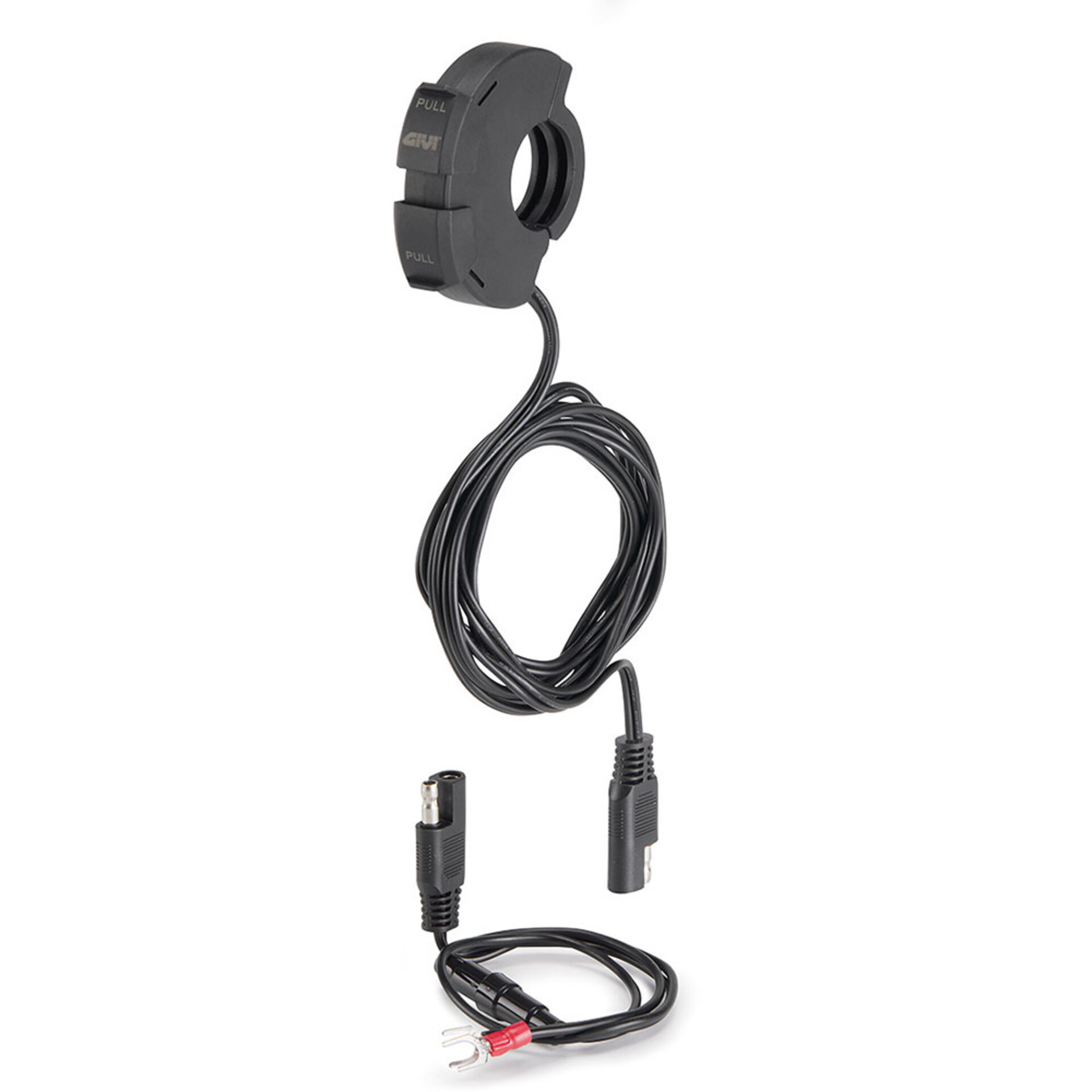 Presa elettrica USB e USB-C da manubrio per moto GIVI Presa elettrica USB e USB-C da manubrio, comprensiva di cablaggio con fusibile per il collegamento alla batteria della moto
