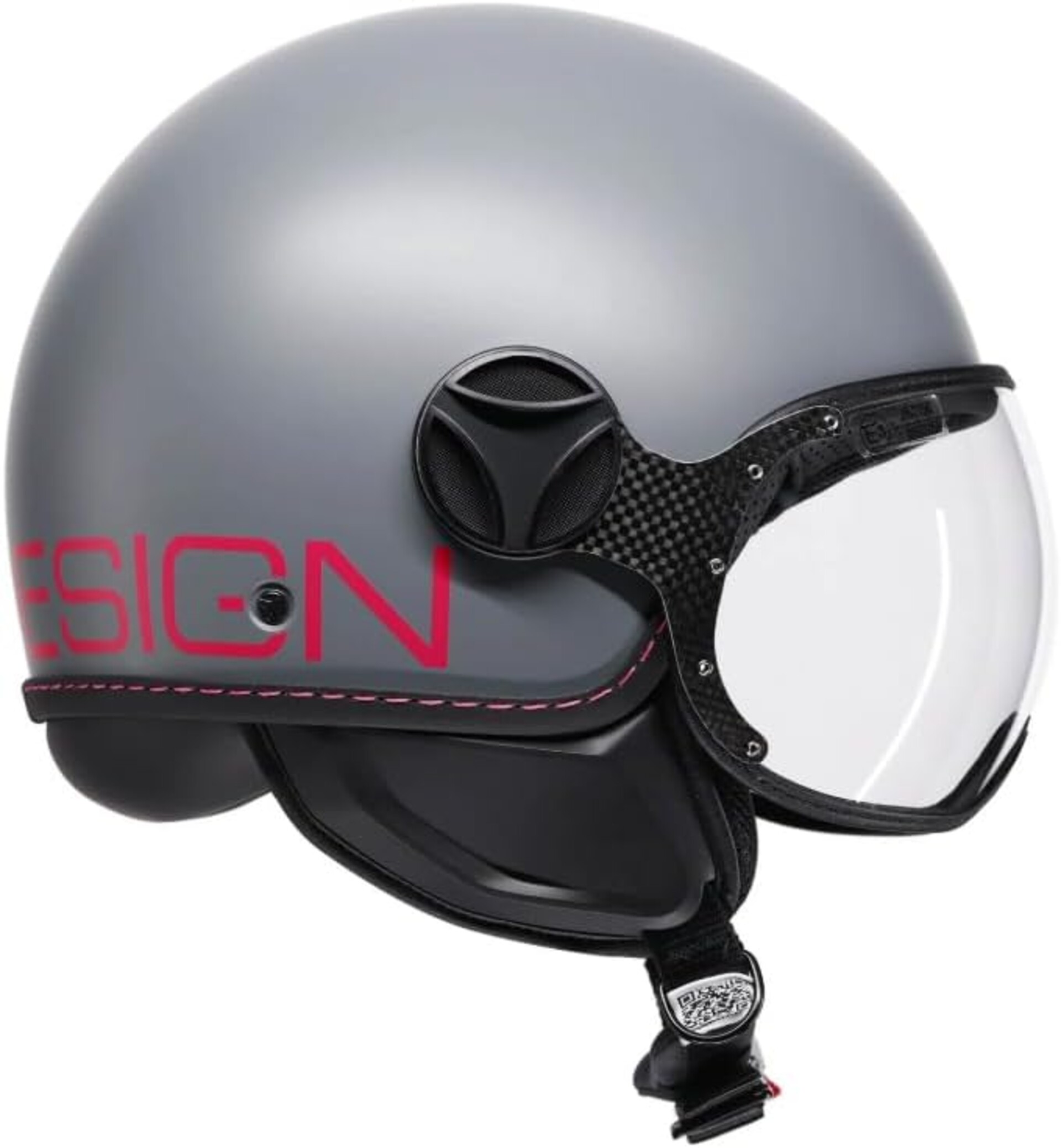 CASCO JET MOMODESIGN MOMODESIGN jet FGTR CLASSIC Fluo E2206 Grigio opaco / Fuxia fluo