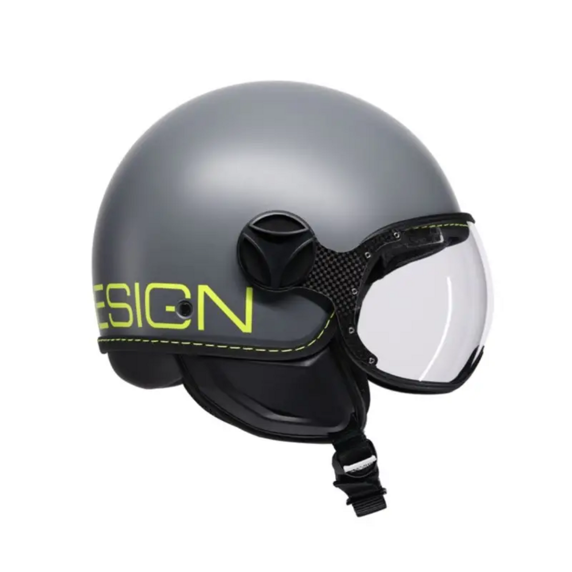 CASCO JET MOMODESIGN MOMODESIGN Casco moto jet FGTR CLASSIC Fluo E2206 Grigio opaco / Giallo fluo