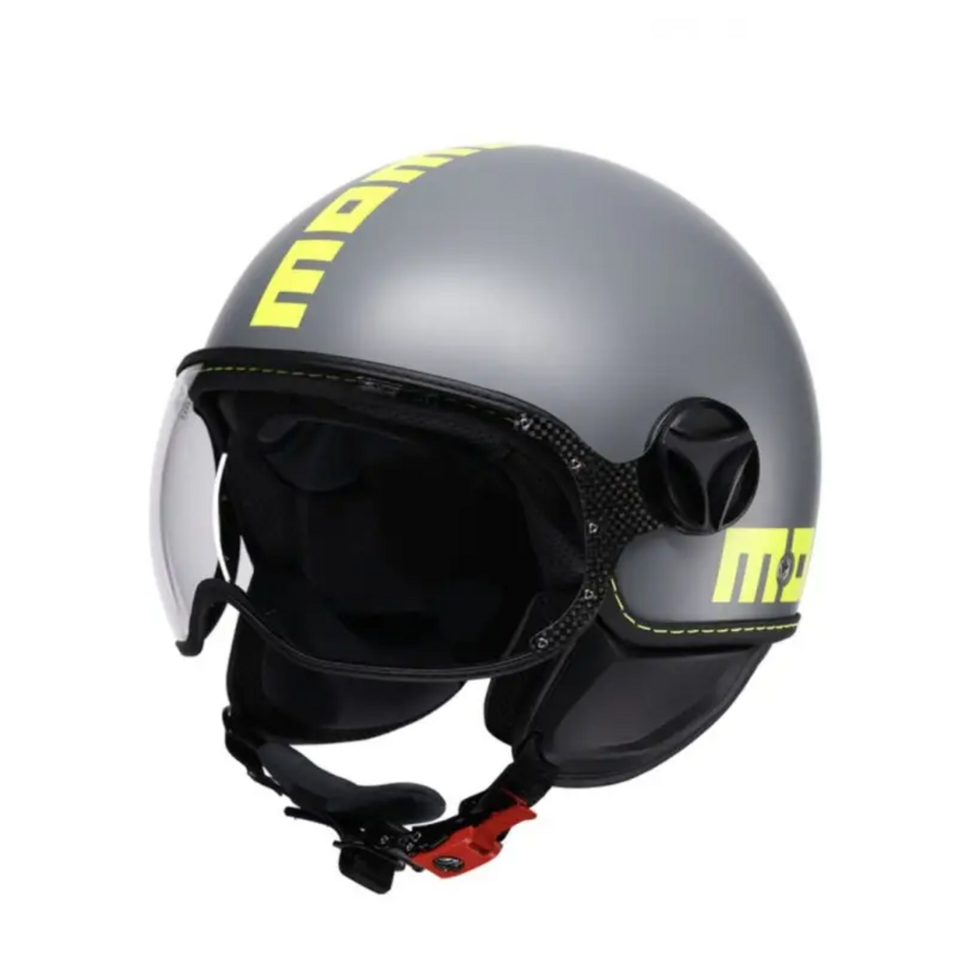 CASCO JET MOMODESIGN MOMODESIGN Casco moto jet FGTR CLASSIC Fluo E2206 Grigio opaco / Giallo fluo
