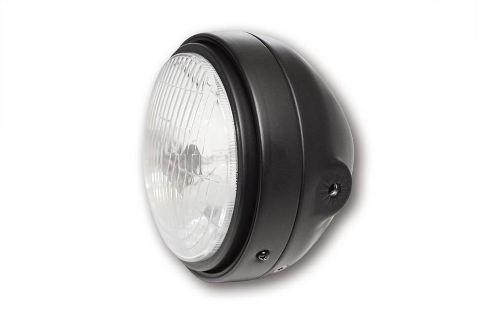 Faro Per Moto  5 Pollici  E 3/4 SHINYO VINTAGE NERO OPACO