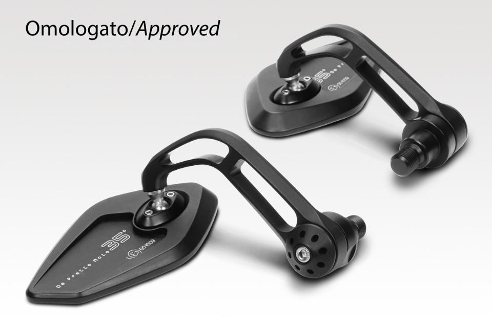 Kit Specchietti MT07-FZ07 2018/2020 De Pretto Moto Revenge SS Alluminio Anodizzato Ricavato Dal Pieno Nero