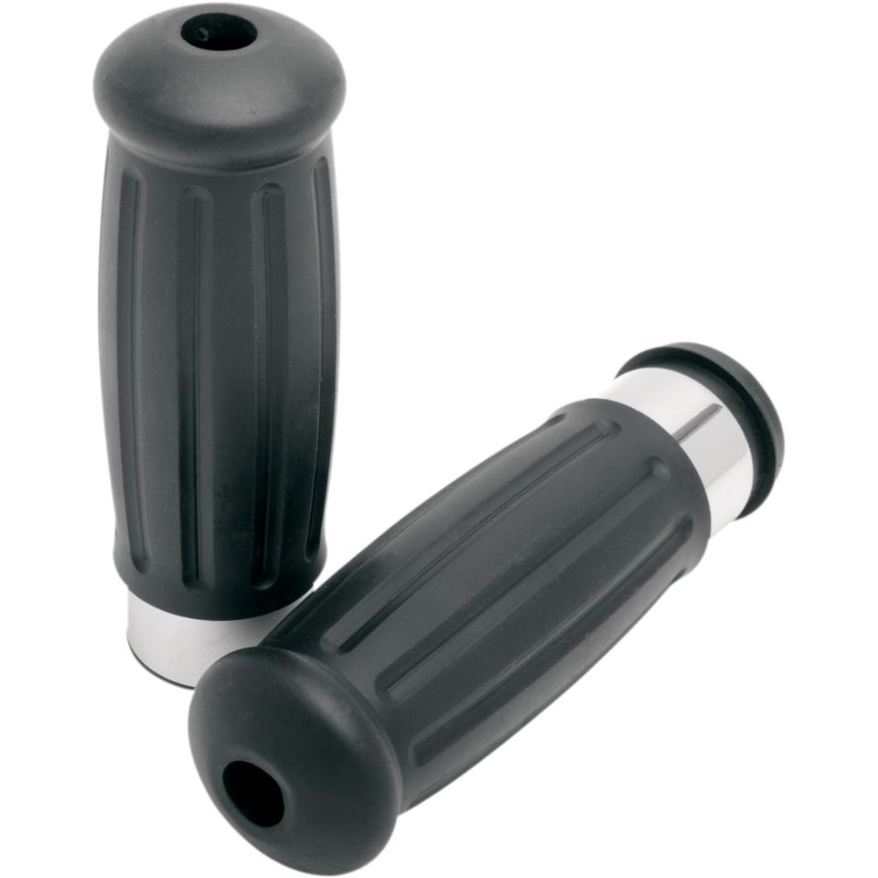 MANOPOLE DRAG GRIPS VINTAGE TOURING CHROME/RUBBER throtter by wire