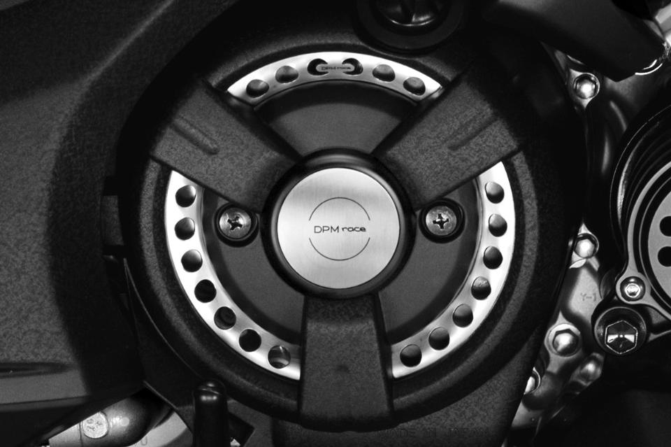 Copertura Cover Carter Motore Yamaha T-Max 530 2017/19 De Pretto Moto Alluminio/Acciaio inox Taglio Laser Spazzolato
