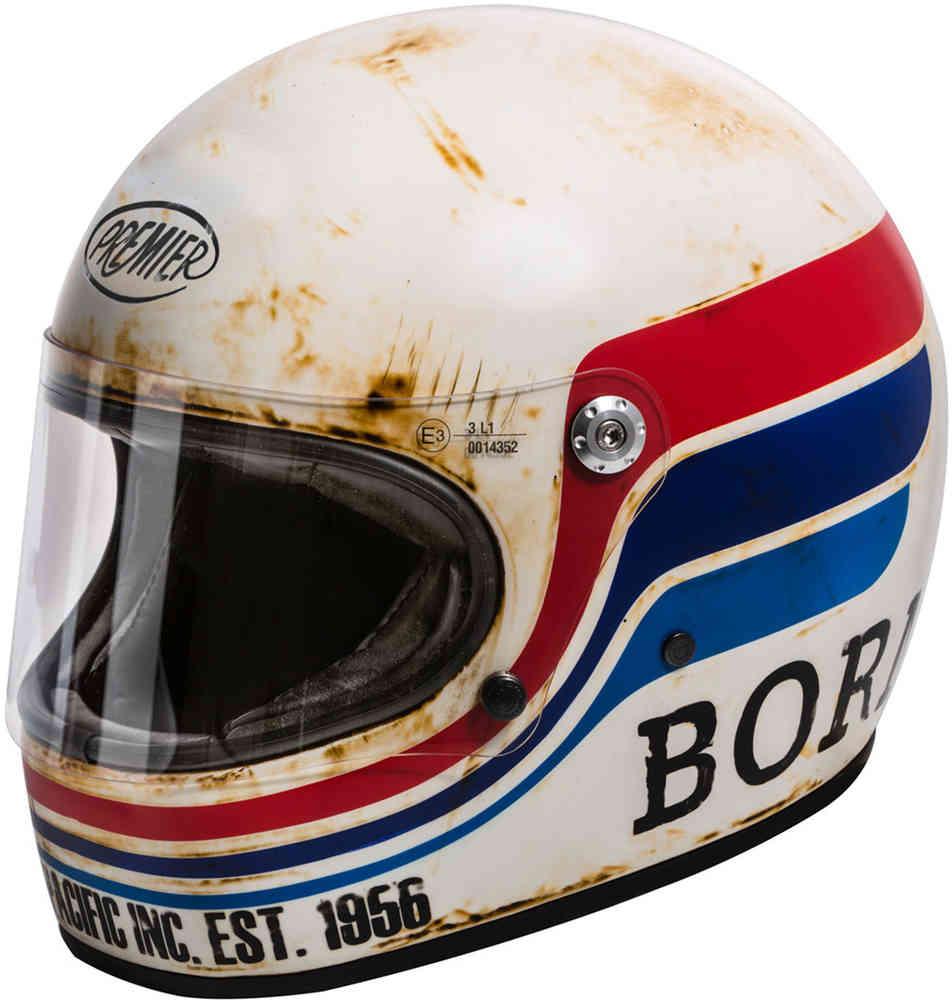 Casco integrale in fibra modello vintage   PREMIER   Premier Trophy BTR 8 BM Casco
