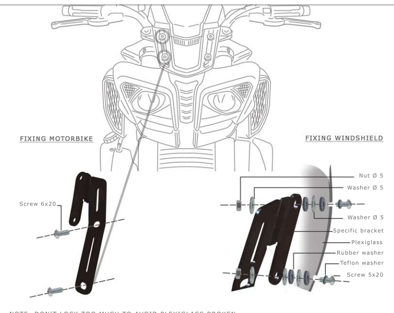 Cupolino Parabrezza Yamaha  MT 10 Barracuda Plexiglass semitrasparente colore fume' scuro