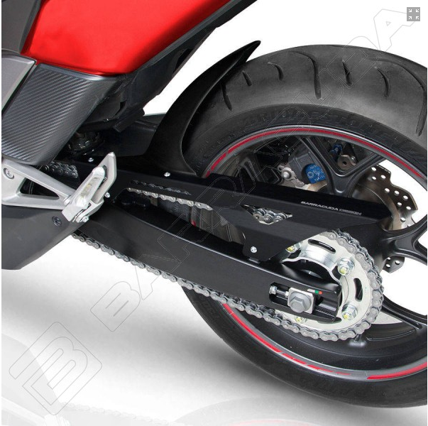 Parafango Posteriore Honda NC750X NC750S 2016-2020 Barracuda ABS Nero opaco Paracatena alluminio Anodizzato Nero