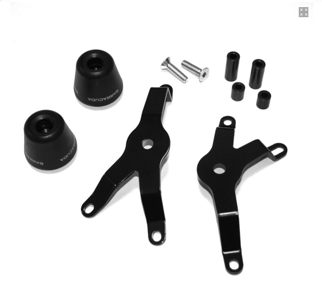 Kit Tamponi Paratelaio Honda CB650F 2017-2019 Barracuda PVC nero  distanziali in alluminio anodizzato