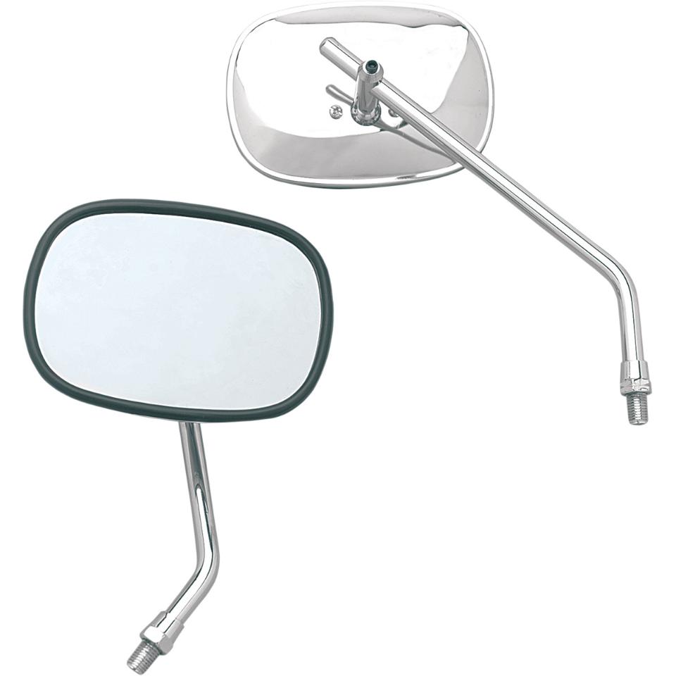 Specchietto Retrovisore Moto Univrsale rettangolare Stelo a vite EMCO DRAG Acciaio stampato o pressofusi con finitura cromata completamente regolabile