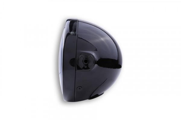 FARO RETRO NERO UNIVERSALE DA 7 POLLICI ATTACCO LATERALE PER CAFE RACER UNIVERSALE faro in metallo