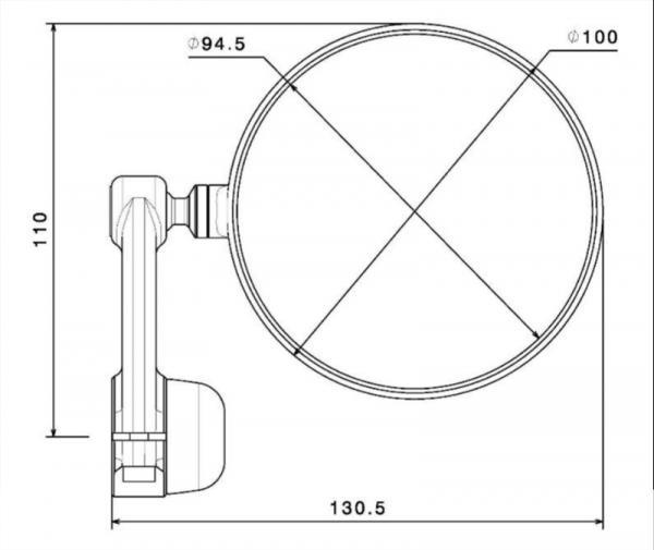 Specchietto Retrovisore Moto Univrsale Omologato Tondo RIZOMA Vetro Convesso Antiabbagliante alluminio Ricavato Dal Pieno Lavorazione 3D