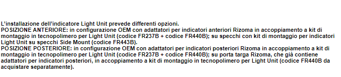 Indicatore di direzione Honda XADV RIZOMA Light Unit Led SMD