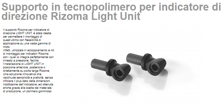 Supporto in tecnopolimero per indicatori Light Unit RIZOMA innesto in acciaio inox