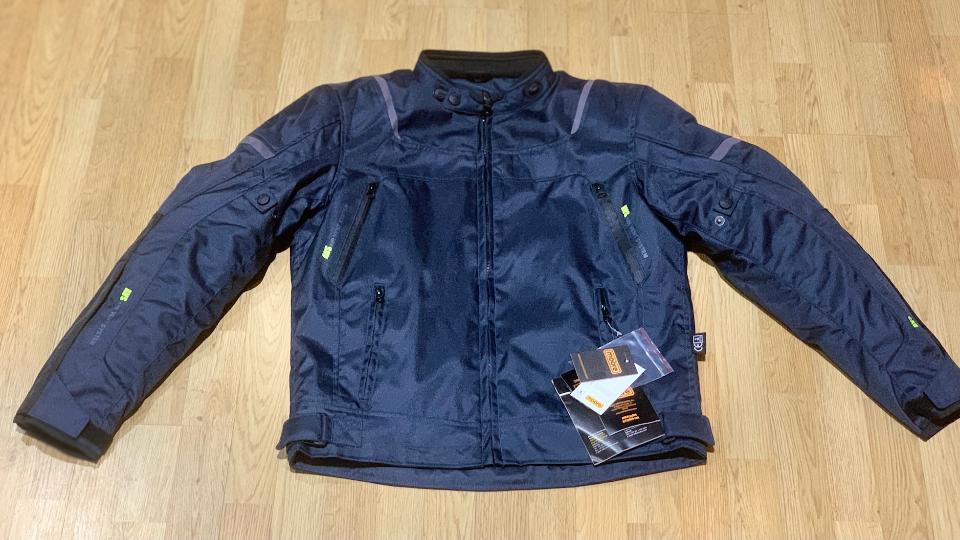 Giacca Moto con protezioni omologate MOORE STORM Nero Giallo Impermeabil Interno Termico St