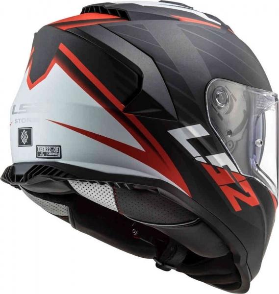 CASCO INTEGRALE MOTO DOPPIA VISIERA MATT BLACK RED LS2 STORM NERVE