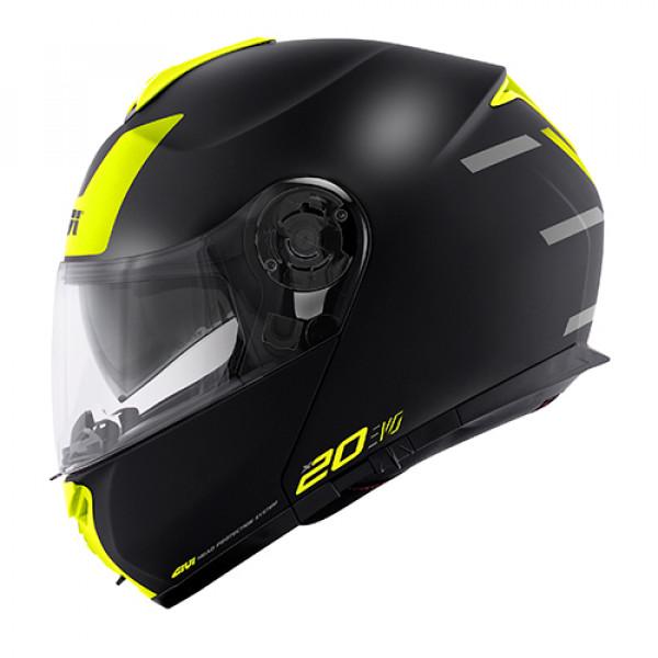 Casco Modulare Moto Givi X 20 Evo Expedition Nero Opaco Giallo Fluo