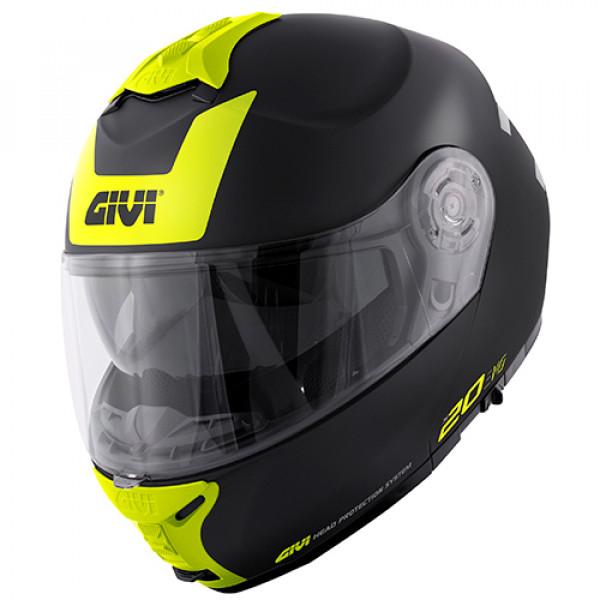 Casco Modulare Moto Givi X 20 Evo Expedition Nero Opaco Giallo Fluo