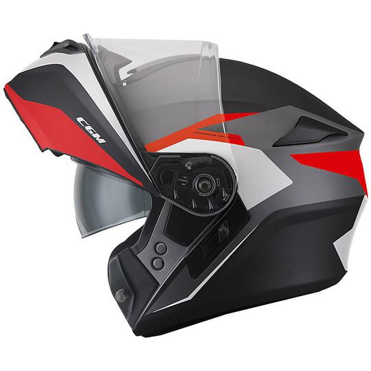 Casco modulare cgm 508A Nero Opaco rosso