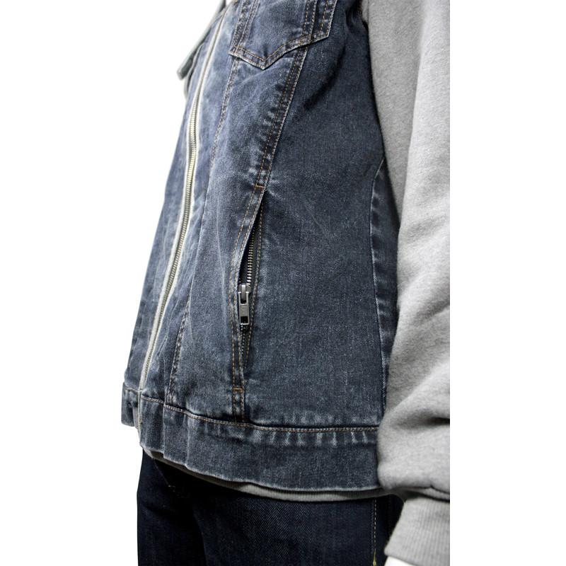 Giubbotto  felpa in jeans moto con protezioni chaft BLOUSON HARISSON WESTSIDE