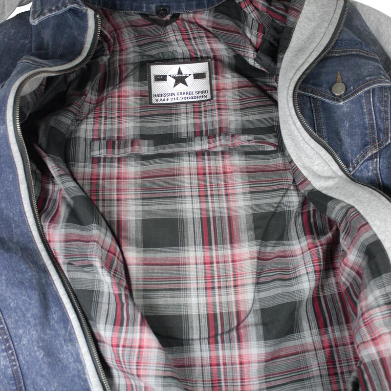 Giubbotto  felpa in jeans moto con protezioni chaft BLOUSON HARISSON WESTSIDE