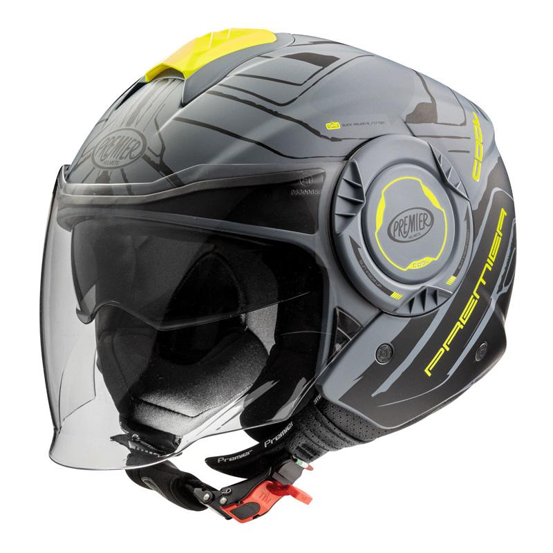 Casco Jet Moto Visiera Lunga Protezione UV Premier Cool Evo NT Y GREY BM PREMIER