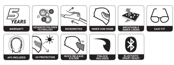 Casco modulare Moto Premier Delta Evo Delta AS 2 BM  Protezione UV OMOLOGATO P PREMIER DELTA EVO AS 2 BM