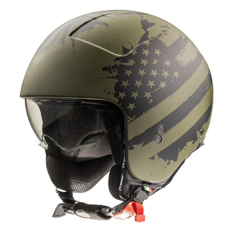 CASCO JET Moto OPEN FACE Helmets Visiera Corta Premier Rocker AM New Graphic PREMIER ROCKER AM MILY BM