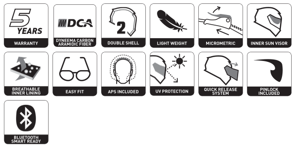 Casco Integrale PREMIER DEVIL JC 8 BM IN FIBRA