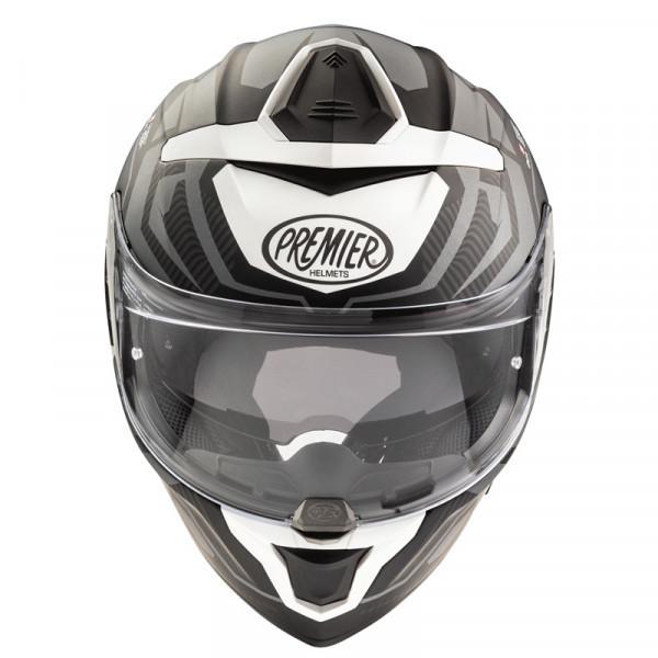 Casco Integrale FULL FACE Premier DEVIL JC 8 BM IN FIBRA Grigio Bianco opaco PREMIER DEVIL JC 8 BM PREMIER DEVIL JC 8 BM IN FIBRA