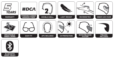 Casco integrale Premier PREMIER EVOLUZIONE SP Y BM