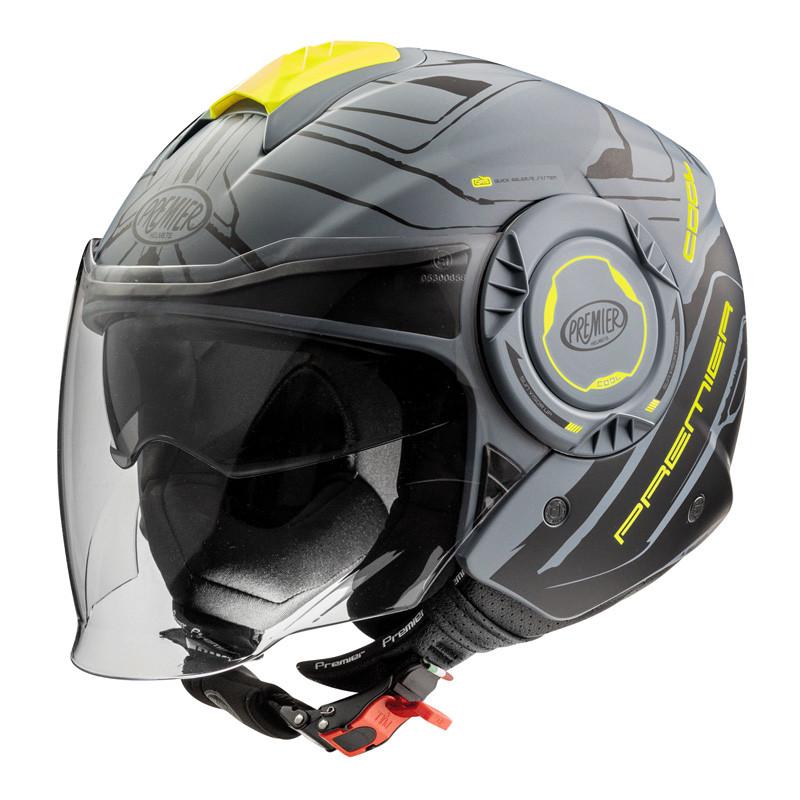 Casco Jet Moto Visiera Lunga Protezione UV Premier COOL EVO NT Y GREY BM PREMIER COOL EVO NT Y GREY BM