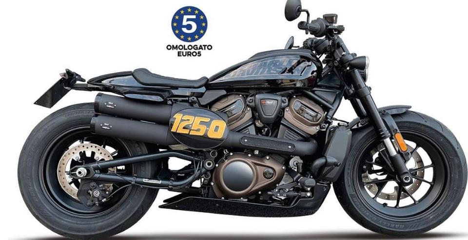 Scarico slip-on Harley  Davidson sportster 1250   Euro 5   OMOLOGATO MCJ MCJ IMPIANTO DI SCARICHI COMPLETO NERO PER SPORTSTER S 1250