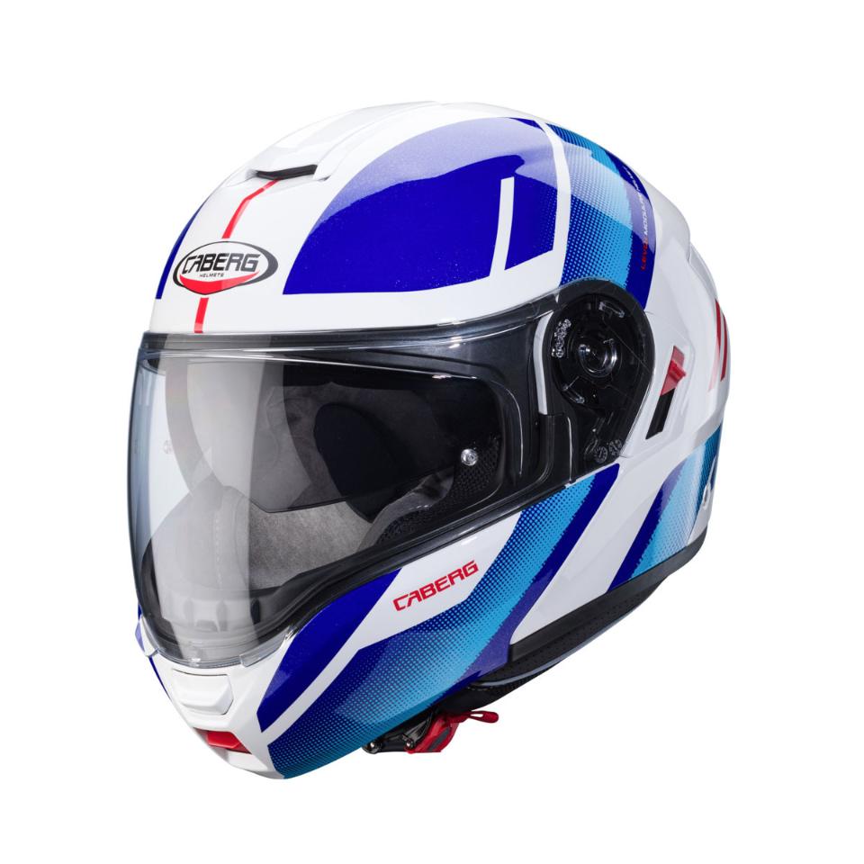 casco modulare apribile Caberg CABERG LEVO X MANTA WHITE/BLUE/RED