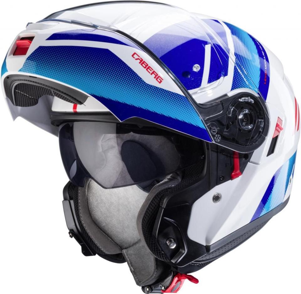 casco modulare apribile Caberg CABERG LEVO X MANTA WHITE/BLUE/RED