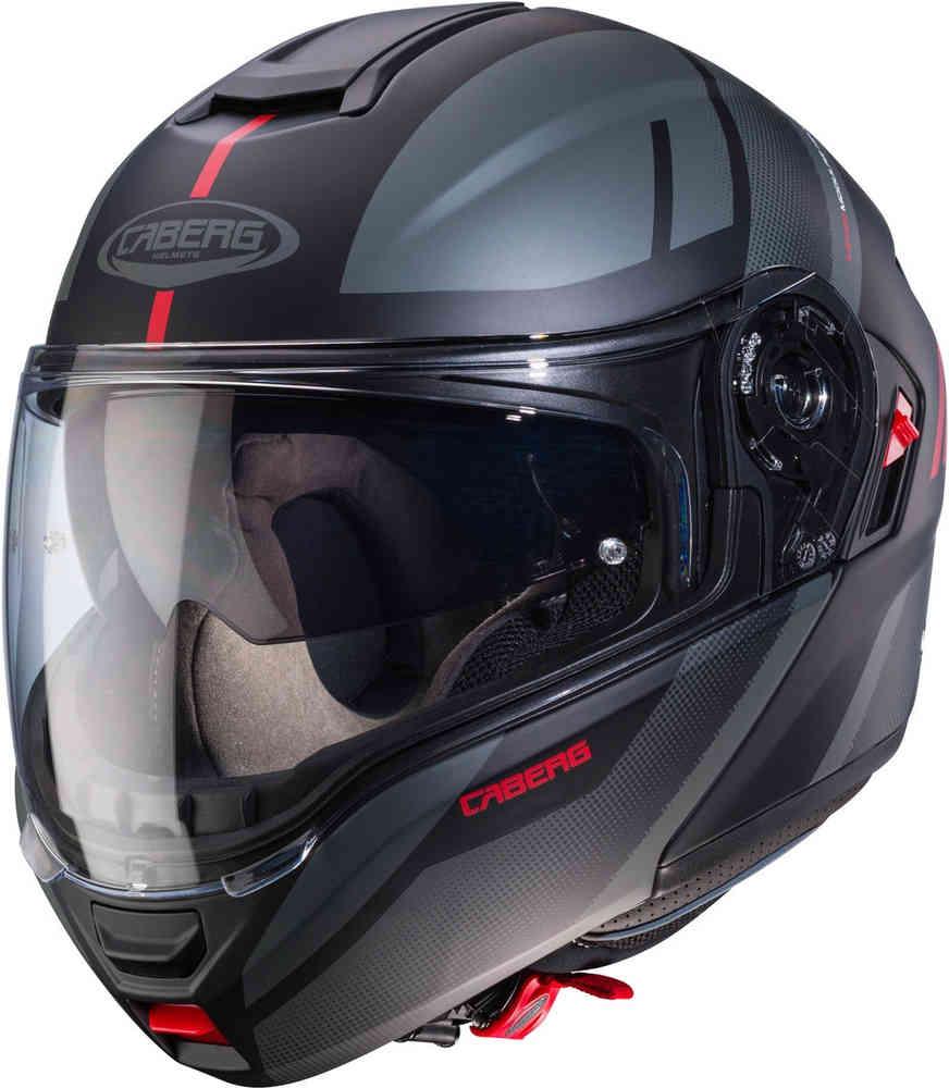 casco modulare apribile Caberg CABERG LEVO X MANTA NERO/ANTRACITE/ROSSO MATT BLACK/ANTHRACITE/RED CABERG LEVO X MANTA