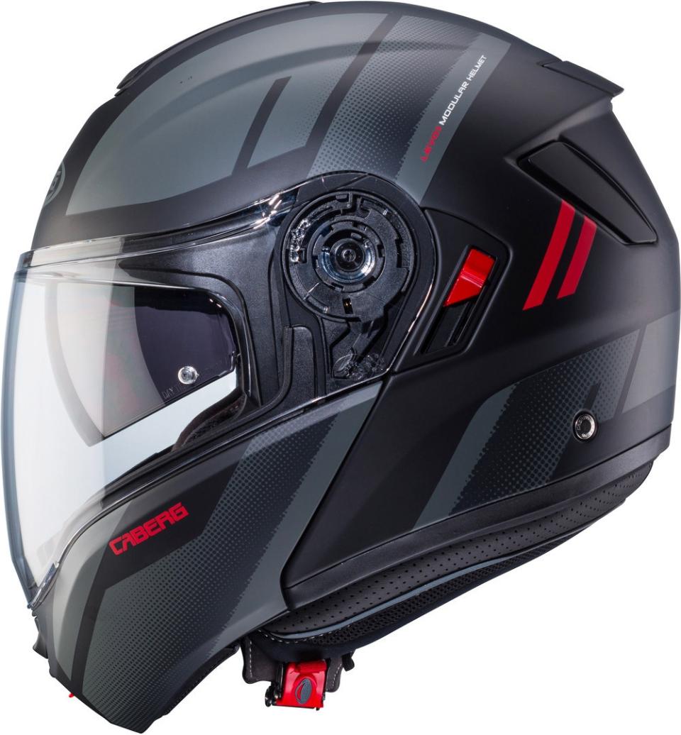casco modulare apribile Caberg CABERG LEVO X MANTA NERO/ANTRACITE/ROSSO MATT BLACK/ANTHRACITE/RED CABERG LEVO X MANTA