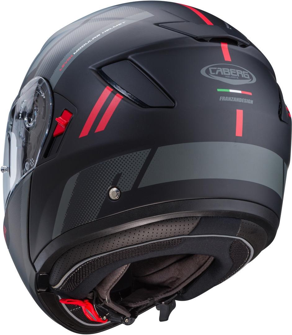 casco modulare apribile Caberg CABERG LEVO X MANTA NERO/ANTRACITE/ROSSO MATT BLACK/ANTHRACITE/RED CABERG LEVO X MANTA