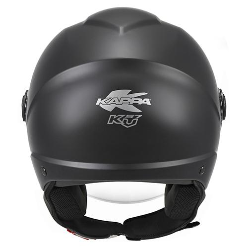Casco demi jet NERO OPACO in materiale termoplastico pratico e leggero KAPPA KV57