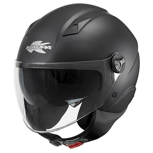 Casco demi jet NERO OPACO in materiale termoplastico pratico e leggero KAPPA KV57