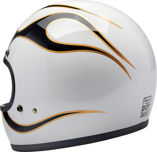 HELMET GRINGO W/B FLAM CASCO BITWELL BIANCO ORO E NERO BITWELL GRINGO