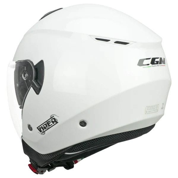 Casco Jet Cgm 125A VIPER MONO Bianco New Visiera Lunga e Parasole cgm viper mono