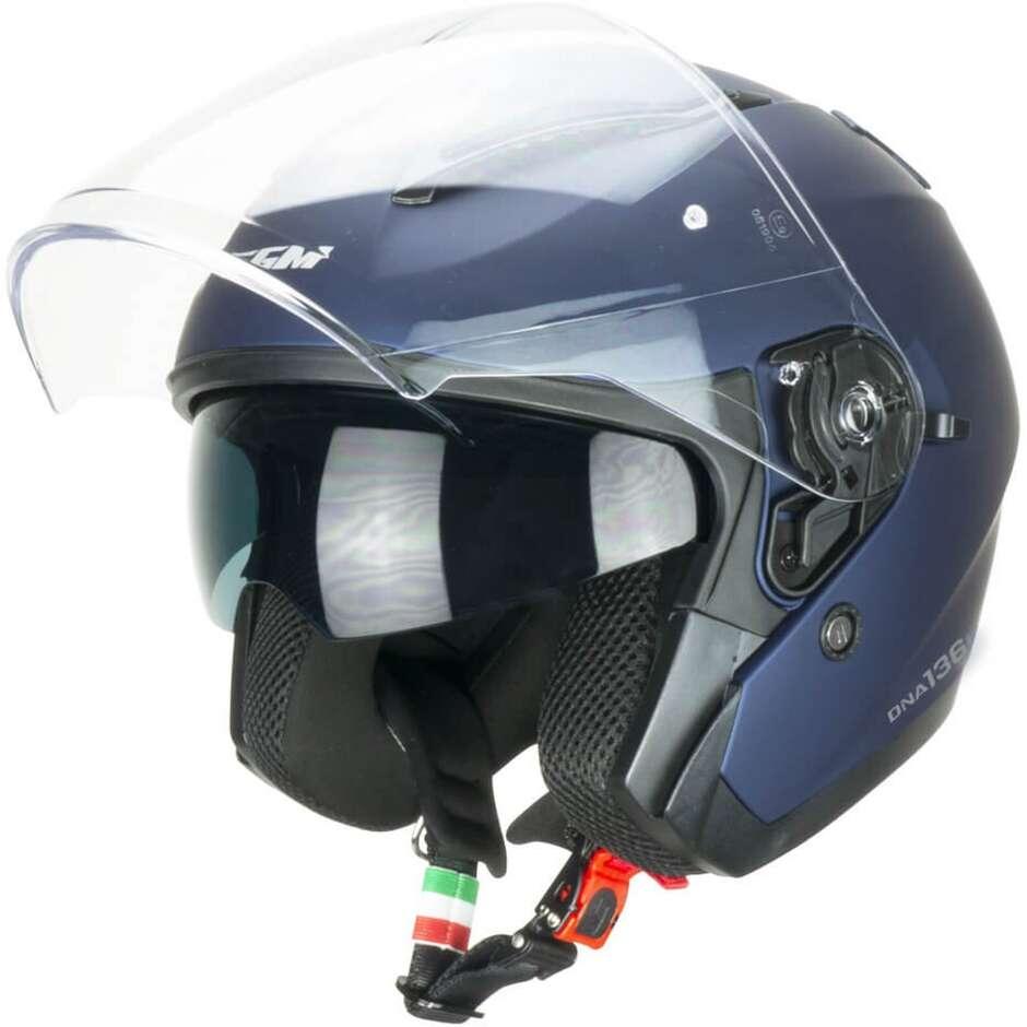 Casco Moto Jet CGM 136A DNA MONO Blu satinato cgm DNA MONO