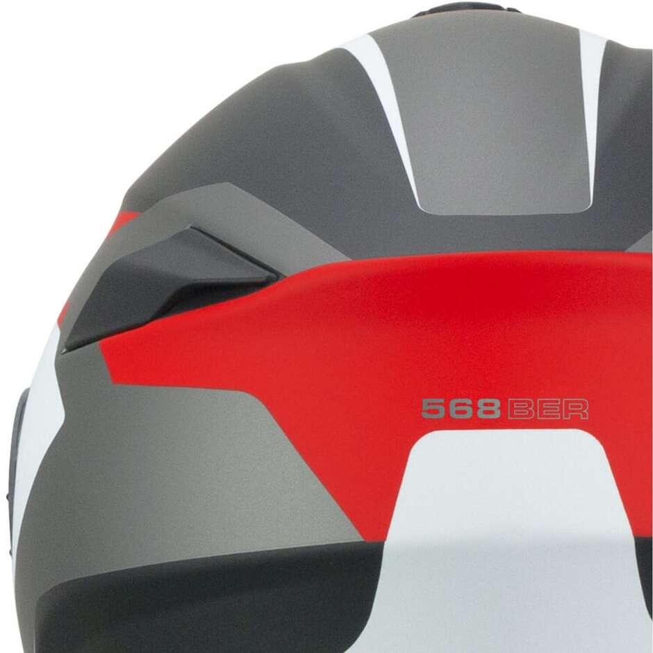 Casco Moto Modulare CGM 568G BER DRESDA Nero Rosso opaco