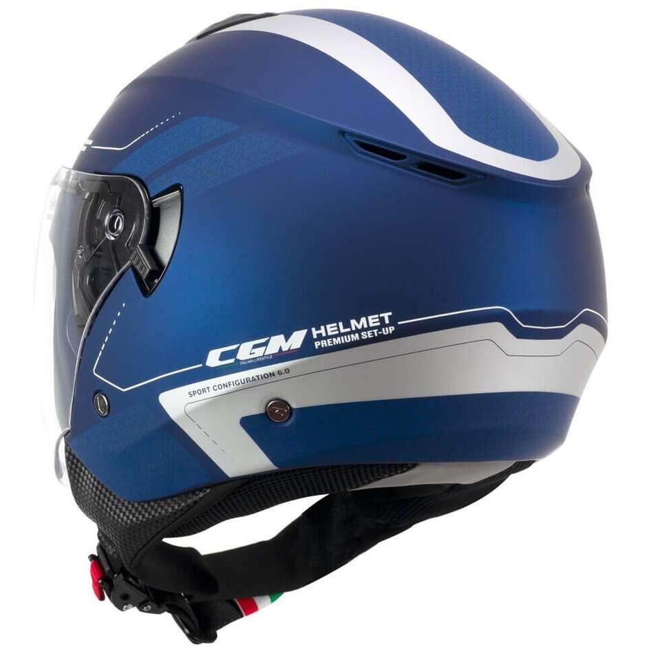 Casco Moto Jet CGM 126G IPER CITY Blu argento satinato cgm 126g iper city