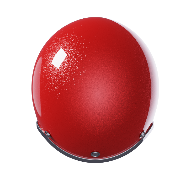 Casco jet modello   vintage / retro   GLITTER RED | GLOSSY vintage