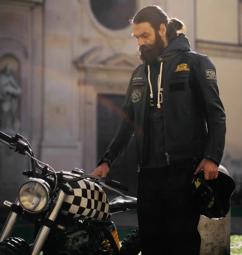 Giubbotto moto in pelle  con protezioni HOLYFREEDOM LEVEL JACKET