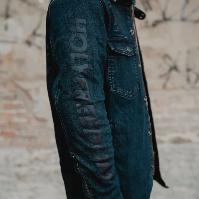 Giubbotto moto con protezioni in jeans HOLYFREEDOM GENOA SPECIAL JACKET